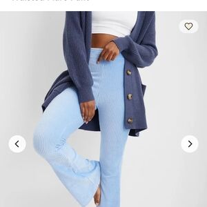 Aerie Blue Ribbed Knit Pants